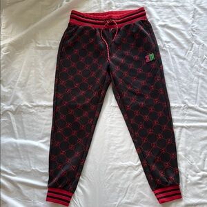 Zumba Black Joggers with Red Pattern